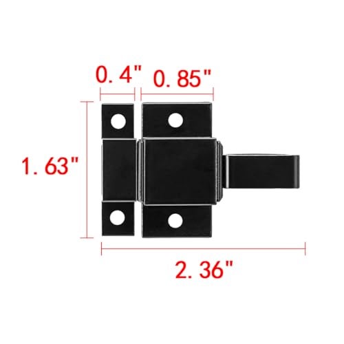 INIRET 2 Packs Self-Closing Latches, Black Spring Door Lock, Aluminum Alloy Automatic Gate Latch with Spring Loaded Pin, Security Window & Cabinet Lock - Image 2