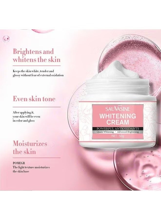 SAUVASINE 50G Whitening And Brightening Cream, Advanced Skin Brighten Body Cream Moisturizing Anti Wrinkle And Firming Daily Skin Care Cream Body Quick Whitening Cream Rapid Skin Bleaching Cream - Image 2