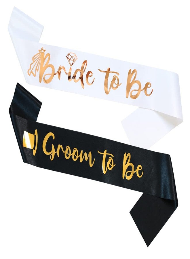 Docooniver 2 Pack Bride and Groom to be Sash Set,Bachelorette Party,Bridal Shower Decorations and Accessories,Gifts for Bride,Wedding Engagement Party Photobooth Props. - Image 1