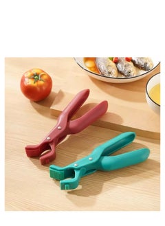 BLUE CORAL Anti-scald Clip Silicone Kitchen Anti Scald Plate Bowl Dish Pot Holder Anti-hot Clip Lifter Kitchen Accessories Gadget Tongs Gripper Silicone (2-Pack Red/Green)  - Image 2