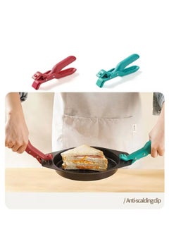 BLUE CORAL Anti-scald Clip Silicone Kitchen Anti Scald Plate Bowl Dish Pot Holder Anti-hot Clip Lifter Kitchen Accessories Gadget Tongs Gripper Silicone (2-Pack Red/Green)  - Image 3