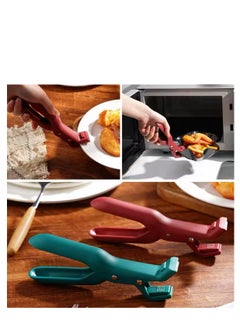 BLUE CORAL Anti-scald Clip Silicone Kitchen Anti Scald Plate Bowl Dish Pot Holder Anti-hot Clip Lifter Kitchen Accessories Gadget Tongs Gripper Silicone (2-Pack Red/Green)  - Image 4