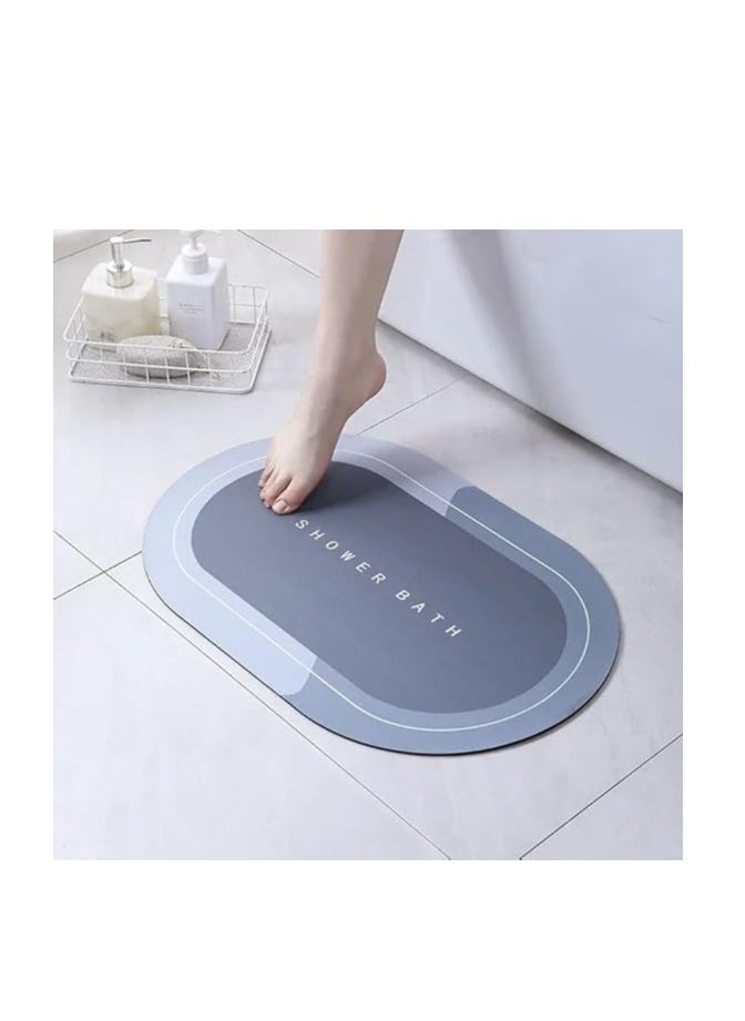 Generic Super Absorbent Floor Mat, Quick Dry Non-Slip Bath Mat, Oval Shape for Bathroom & More multicolor  - Image 5