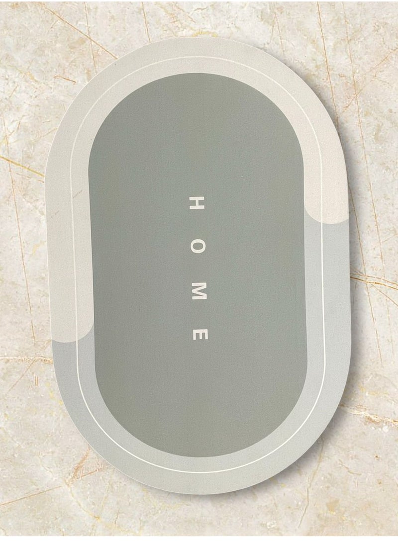 Generic Super Absorbent Floor Mat, Quick Dry Non-Slip Bath Mat, Oval Shape for Bathroom & More multicolor  - Image 4