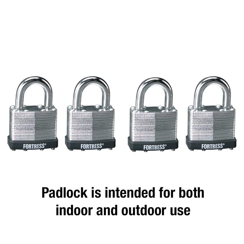Master Lock 1803Q Fortress Outdoor Padlock with Key, 4 Pack Keyed-Alike, Laminated Steel - Image 2