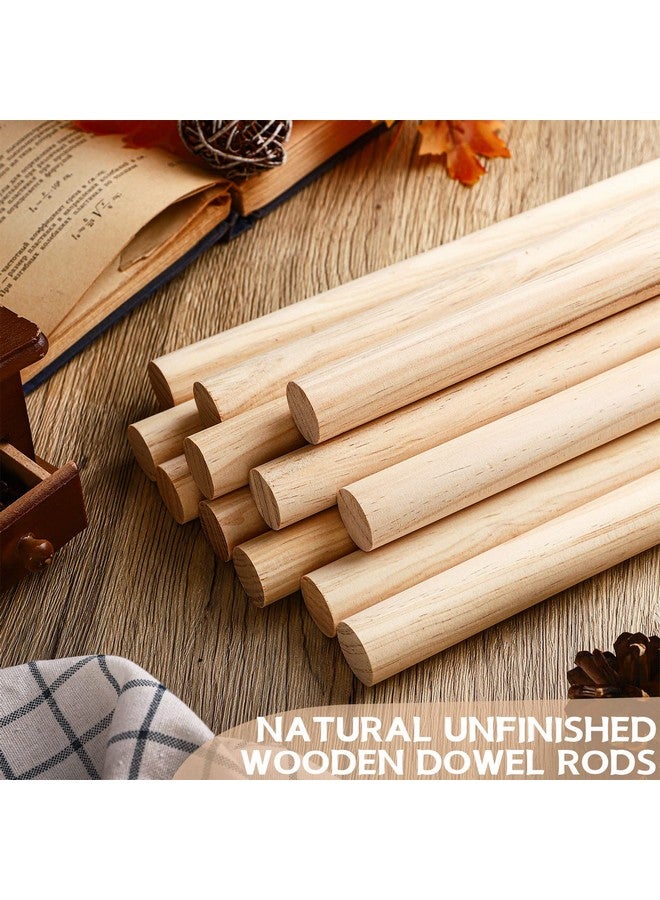 يوليجو × 12 بوصة قضبان وتد العصي الخشبية قضبان وتد خشبية قضبان مستديرة غير مكتملة من الخشب الصلب مسامير خشبية للحرف اليدوية ذاتية الصنع (6 قطع) - Image 3