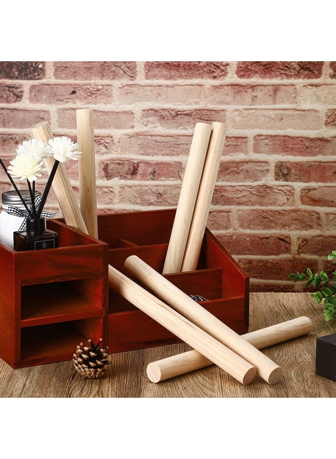 يوليجو × 12 بوصة قضبان وتد العصي الخشبية قضبان وتد خشبية قضبان مستديرة غير مكتملة من الخشب الصلب مسامير خشبية للحرف اليدوية ذاتية الصنع (6 قطع) - Image 4