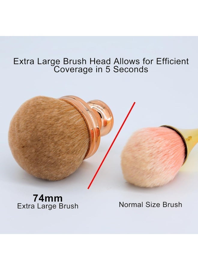 Extra Large Body Makeup Brush For Self Tanner Self Tan Back Applicator 74mm Wide-headed Kabuki Brush For Bronzers Blend Self Tanning Applicator Oval Face Leg Makeup Brush With Drawstring Bag - Image 2