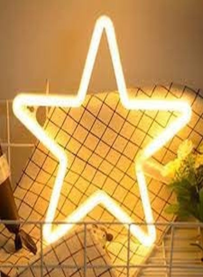 SEER Neon Star Sign, Warm White Star, m Size, Plastic Material, Perfect for Home Decor, Birthday, Party, Special Occasions - Image 3