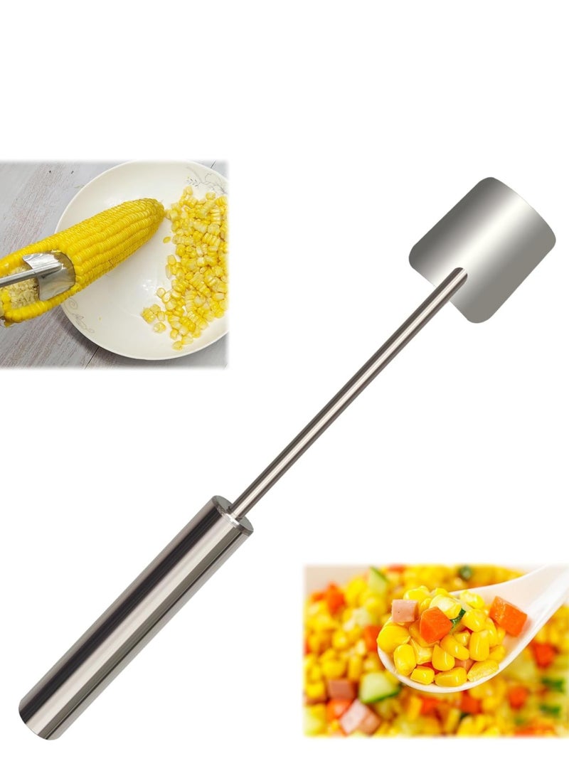 عام مخطط خبز الذرة ， 2025 مقبض جديد طويل من الفولاذ المقاوم للصدأ تجريد من الذرة أيضًا ， الذرة على مزيل الكوب ، سريع وآمن ، مناسب للمطابخ المنزلية ، طهاة المطاعم ، عشاق الطعام في الهواء الطلق - Image 1