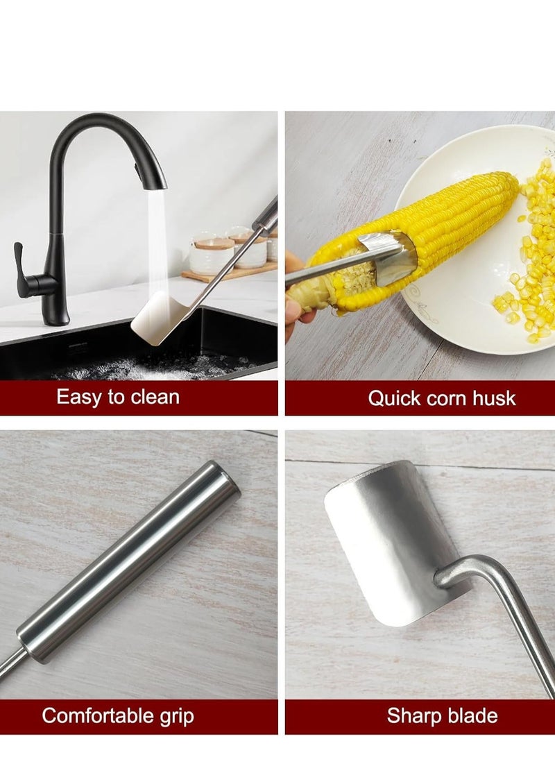 عام مخطط خبز الذرة ， 2025 مقبض جديد طويل من الفولاذ المقاوم للصدأ تجريد من الذرة أيضًا ， الذرة على مزيل الكوب ، سريع وآمن ، مناسب للمطابخ المنزلية ، طهاة المطاعم ، عشاق الطعام في الهواء الطلق - Image 3