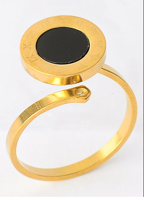 Open ring with Roman numeral circle, size 19