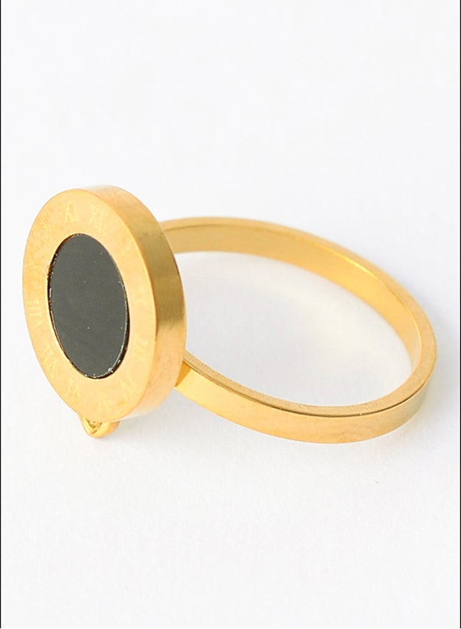Open ring with Roman numeral circle, size 19
