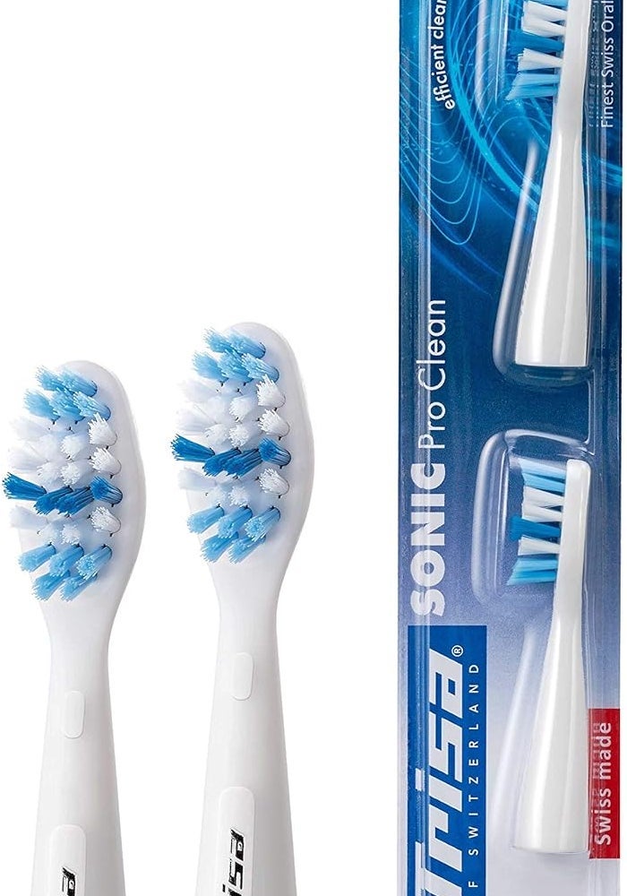 Trisa Sonic Pro Clean Electric Toothbrush Refill - Pack of 2 with X-Bristles for Efficient Cleaning and Gum Protection - Image 1