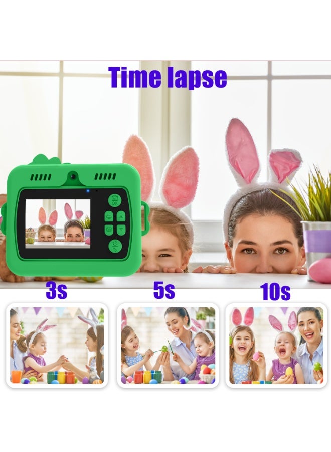 Instant Camera With Rechargeable Battery, Large Capacity 1300mAh, 1080P High-Definition Video, Dual Cameras (Front And Rear), Compact And Portable Design, Suitable For Travel, Family Photos And Outdoor Activities - Blue/Pink, Portable Camera - Image 3