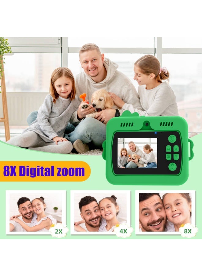 Instant Camera With Rechargeable Battery, Large Capacity 1300mAh, 1080P High-Definition Video, Dual Cameras (Front And Rear), Compact And Portable Design, Suitable For Travel, Family Photos And Outdoor Activities - Blue/Pink, Portable Camera - Image 5