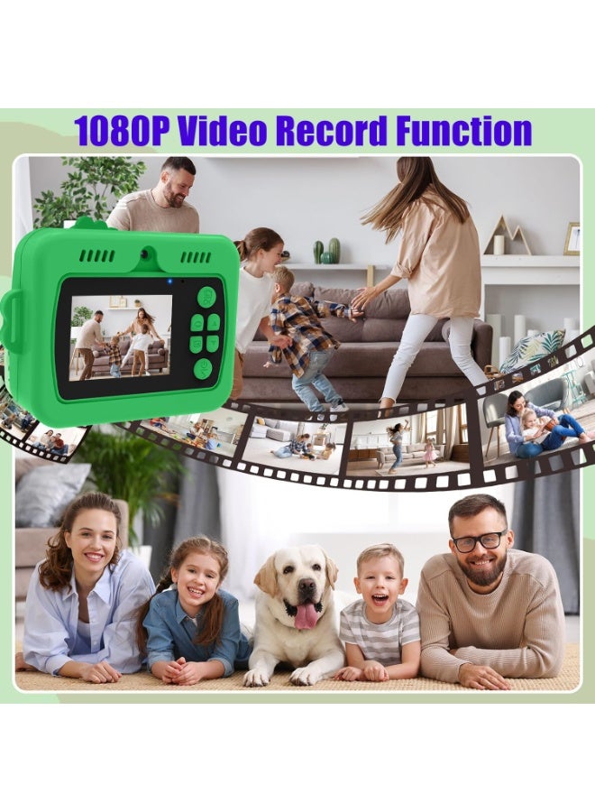 Instant Camera With Rechargeable Battery, Large Capacity 1300mAh, 1080P High-Definition Video, Dual Cameras (Front And Rear), Compact And Portable Design, Suitable For Travel, Family Photos And Outdoor Activities - Blue/Pink, Portable Camera - Image 2