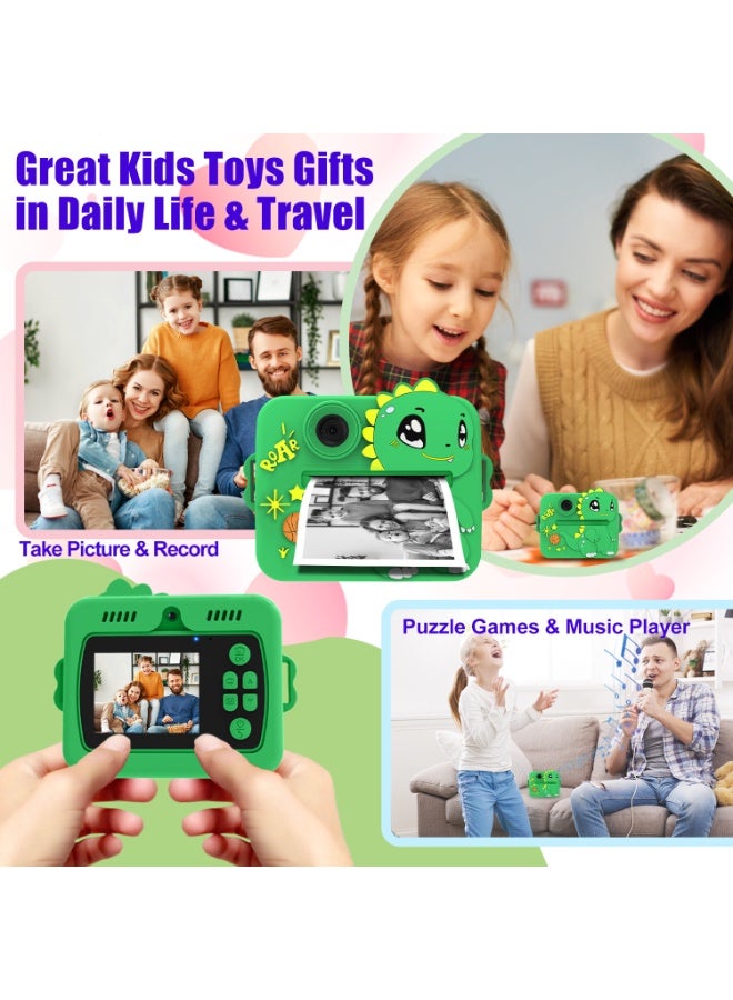 Instant Camera With Rechargeable Battery, Large Capacity 1300mAh, 1080P High-Definition Video, Dual Cameras (Front And Rear), Compact And Portable Design, Suitable For Travel, Family Photos And Outdoor Activities - Blue/Pink, Portable Camera - Image 4