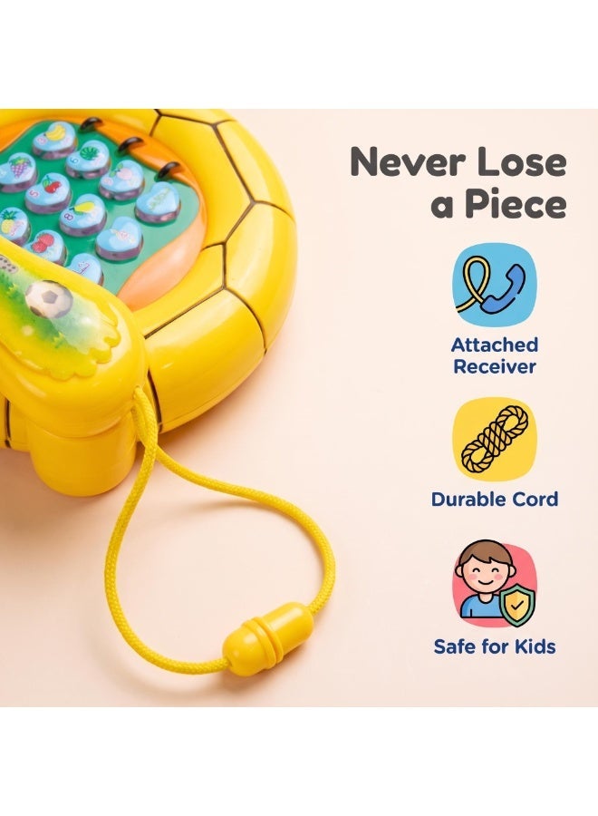 EASY FUTURE Baby Telephone Toy Toys Telephone for kids Music Telephone Light Up Educational Pretend Call Toy Built In Arabic Songs Attached Receiver Interactive Musical Buttons Indoor Pretend Role Play Learning Toy NO.2007 - Image 3