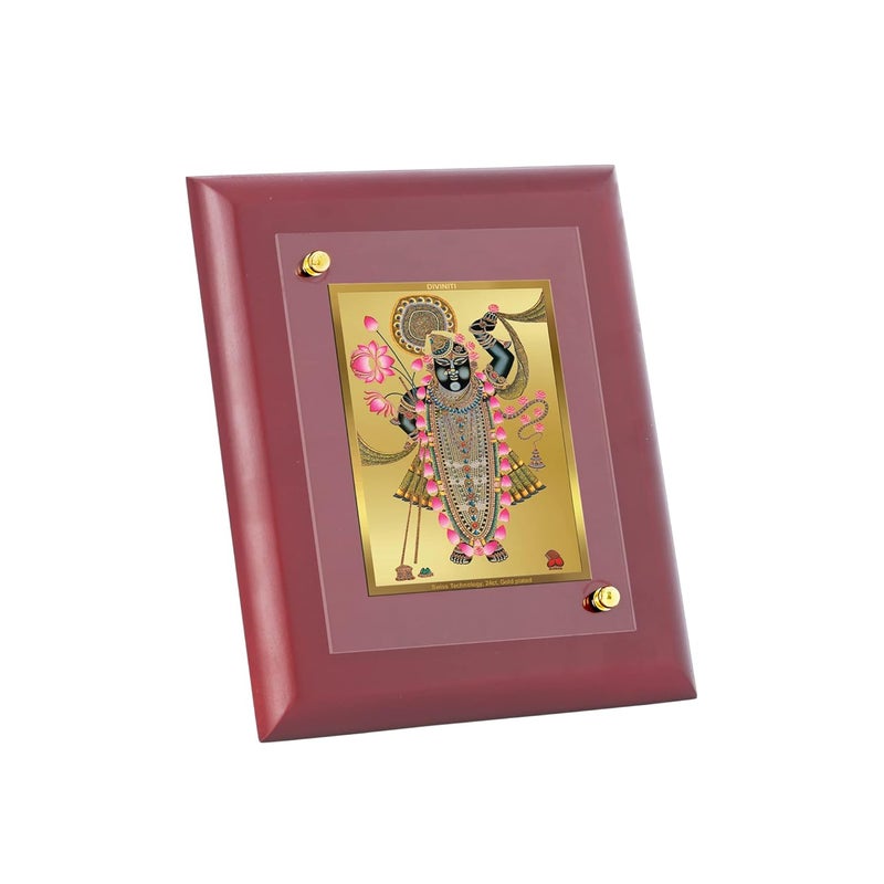 DIVINITI 24K Gold Plated Foil Shrinathji Rectangular Wall Photo FrameTable DecorMdf 1 Wooden Wall Photo Frame AndReligious Photo Frame Idol For PoojaGifts Items165Cmx140Cm - Image 5
