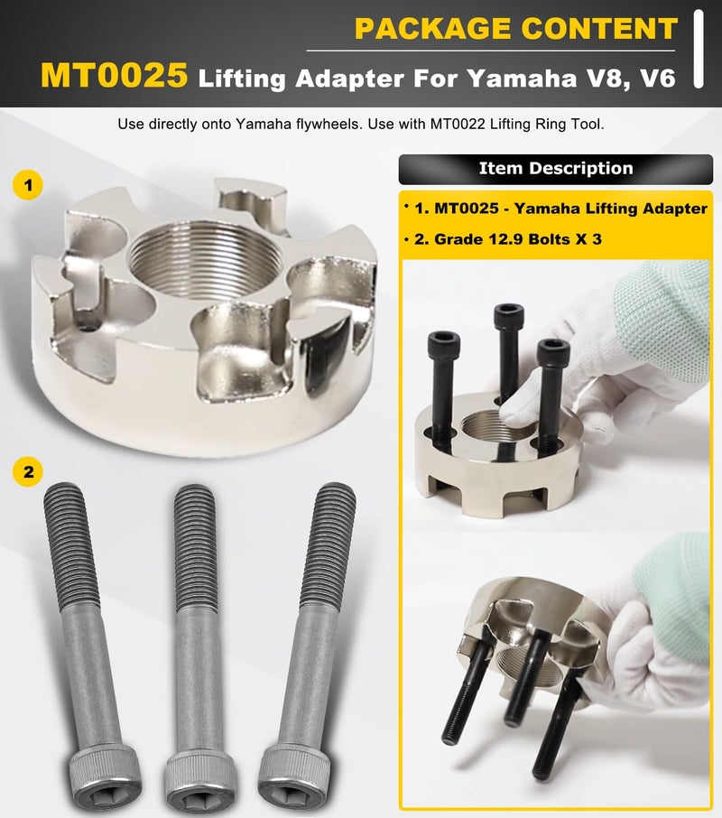 Camoo Lifting Adapter, Compatible for Yamaha 5.3 V8, 4.2 V6, F200B, F115B, F425, MT0025, MT0022 and Non-Verado Mercury (1.5" x16) - Image 5