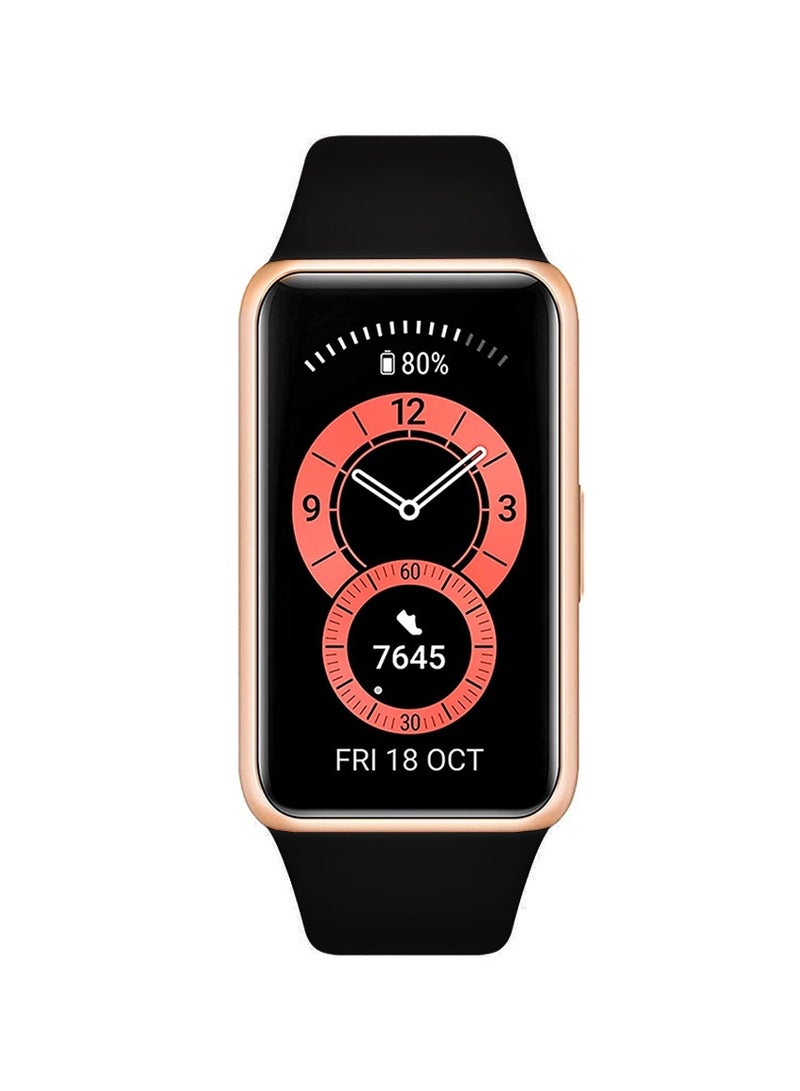 CATANES Band 6 / Band 6 Fitness Tracker Replacement Silicone Band Adjustable Waterproof Smart Watch Strap with Buckle Deep Black - Image 4