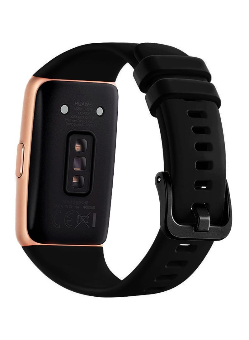 CATANES Band 6 / Band 6 Fitness Tracker Replacement Silicone Band Adjustable Waterproof Smart Watch Strap with Buckle Deep Black - Image 3