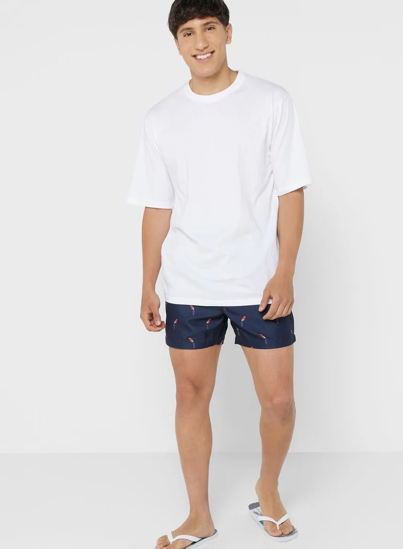BRAVE SOUL Mens Microfibre Parrot Printed Swims
