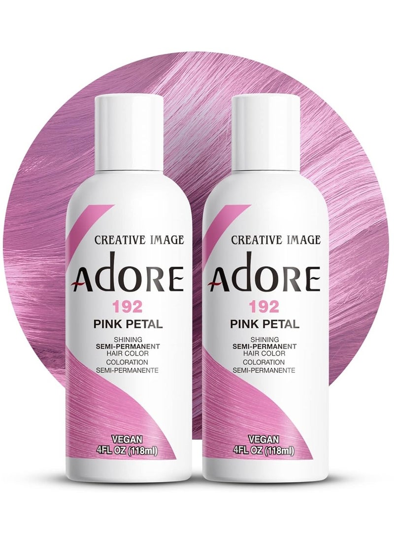 Adore Semi Permanent Hair Color - Vegan and Cruelty-Free Hair Dye - 4 Fl Oz - 192 Pink Petal (Pack of 2) - Image 1