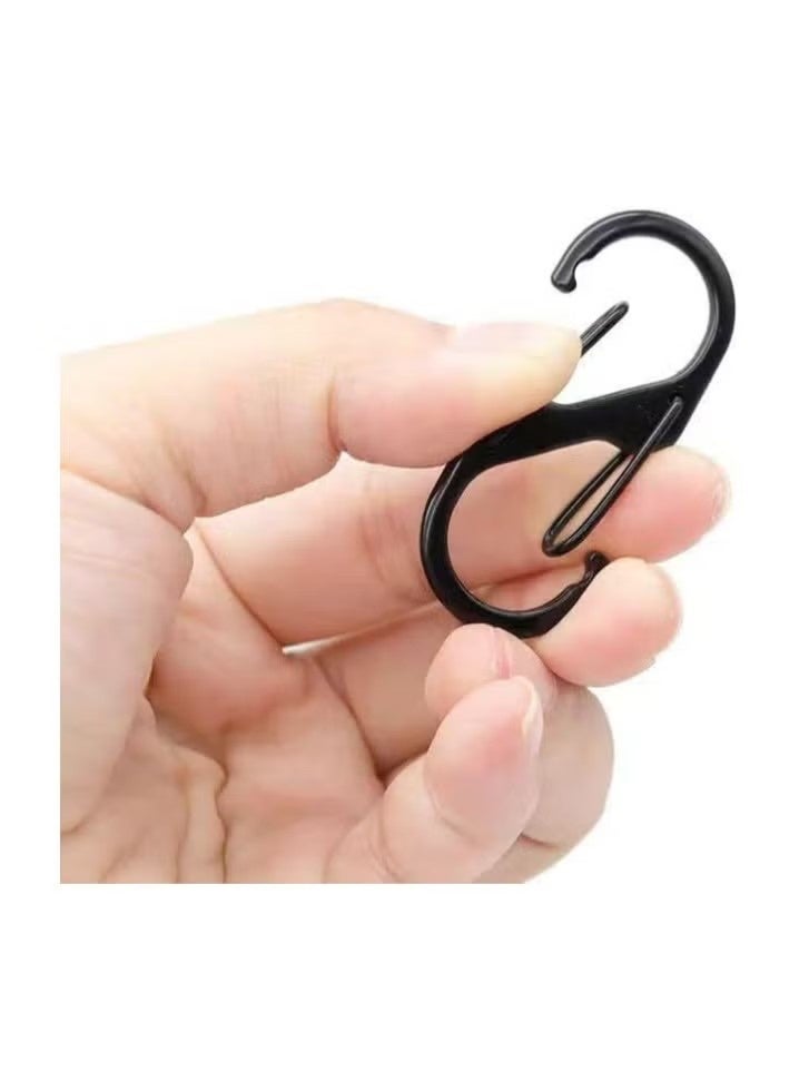 10-Pack 50mm S-Carabiners - 5 Silver, 5 Black - Anti-Theft for Bags & Luggage - Image 3