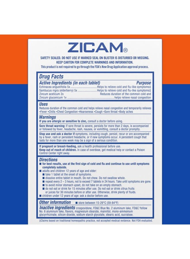 Zicam أعراض البرد والإنفلونزا مع الإخيناسيا والسامبوقس، هوميوباتيك، زنك، نكهة النعناع المنعشة، يساعد في أعراض البرد، 20 قرص - Image 5