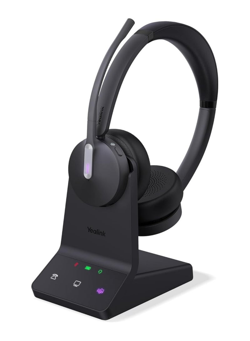Yealink WH64 DECT & Bluetooth Dual Teams Wireless Headset, 606 ft Range On Ear Work Headphones with 3X Noise Cancelling Mic, 32H Talk Time, Ringer, Office Headsets for Desk IP Phone, PC,Cellphone - Image 1