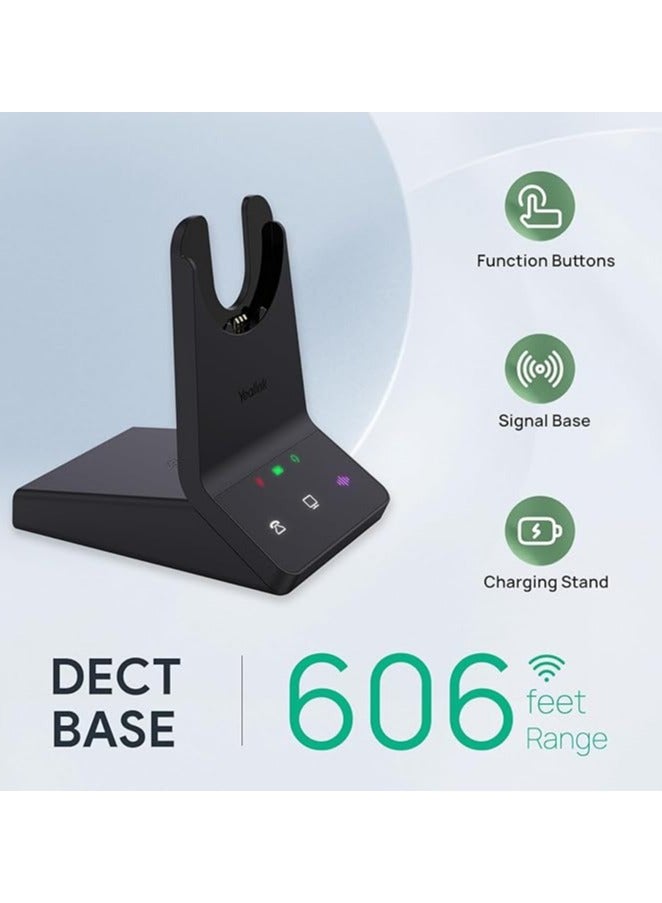 Yealink WH64 DECT & Bluetooth Dual Teams Wireless Headset, 606 ft Range On Ear Work Headphones with 3X Noise Cancelling Mic, 32H Talk Time, Ringer, Office Headsets for Desk IP Phone, PC,Cellphone - Image 2