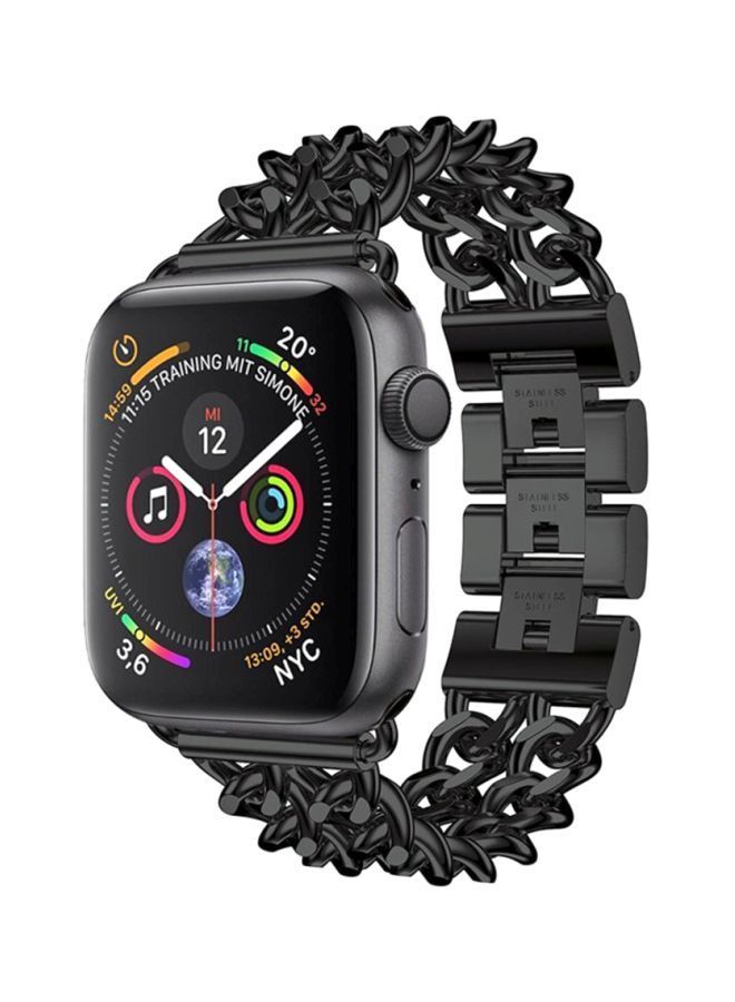 NIBEMINENT Metal Replacement Watch Band For Apple Series 4 44mm Black - Image 3