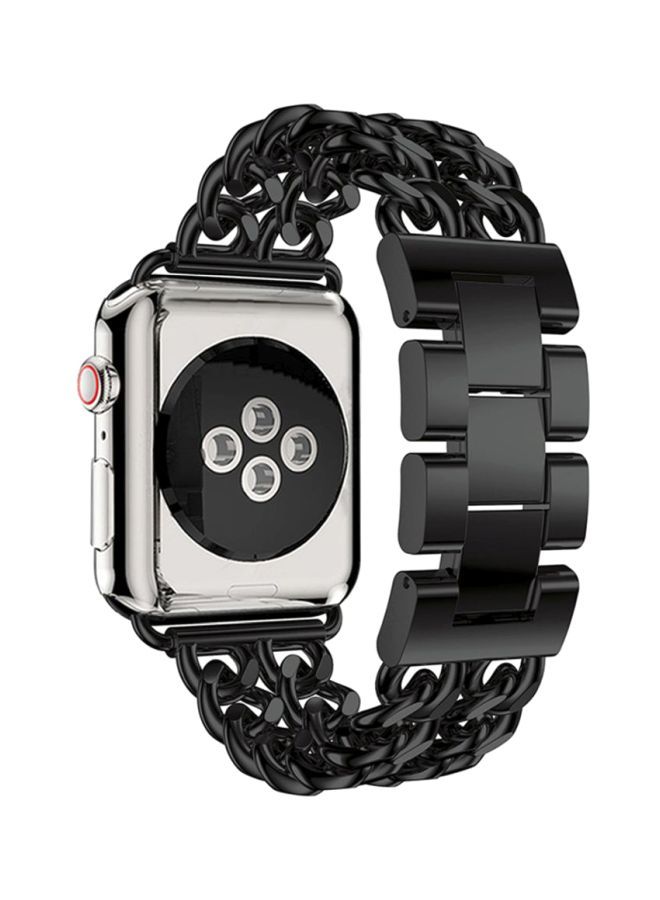 NIBEMINENT Metal Replacement Watch Band For Apple Series 4 44mm Black - Image 2