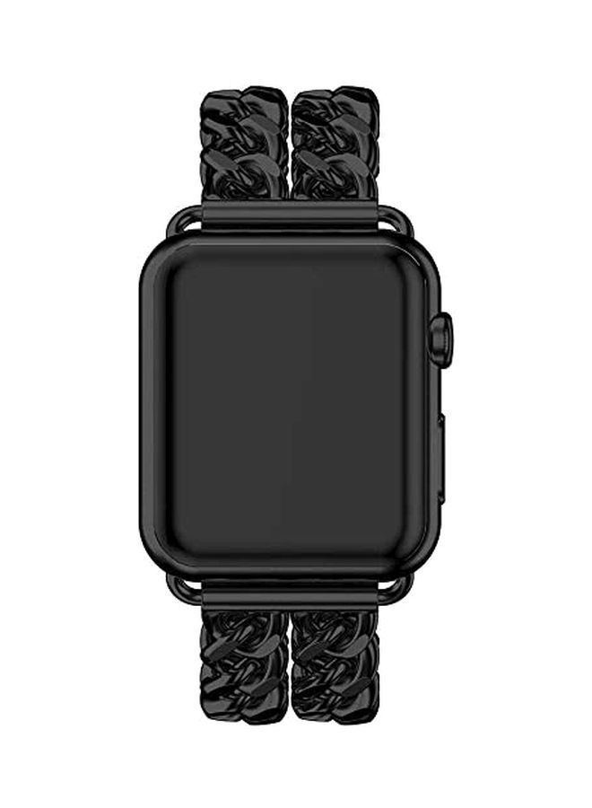 NIBEMINENT Metal Replacement Watch Band For Apple Series 4 44mm Black - Image 5