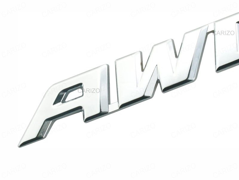 CARIZO Premium Zinc Alloy Badge, 3D Premium Car Side Fender Rear Trunk (Design: AWD, Silver) Emblem Logo Badge Decals - Image 2