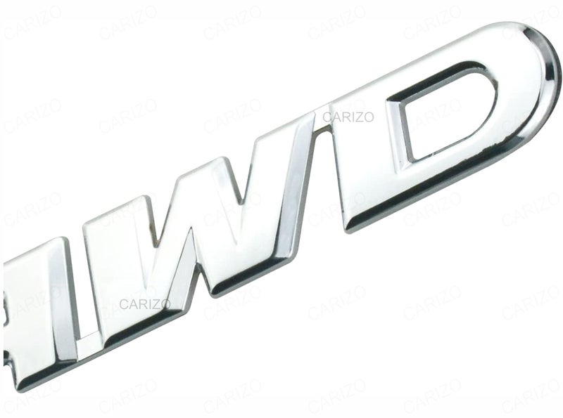 CARIZO Premium Zinc Alloy Badge, 3D Premium Car Side Fender Rear Trunk (Design: AWD, Silver) Emblem Logo Badge Decals - Image 4