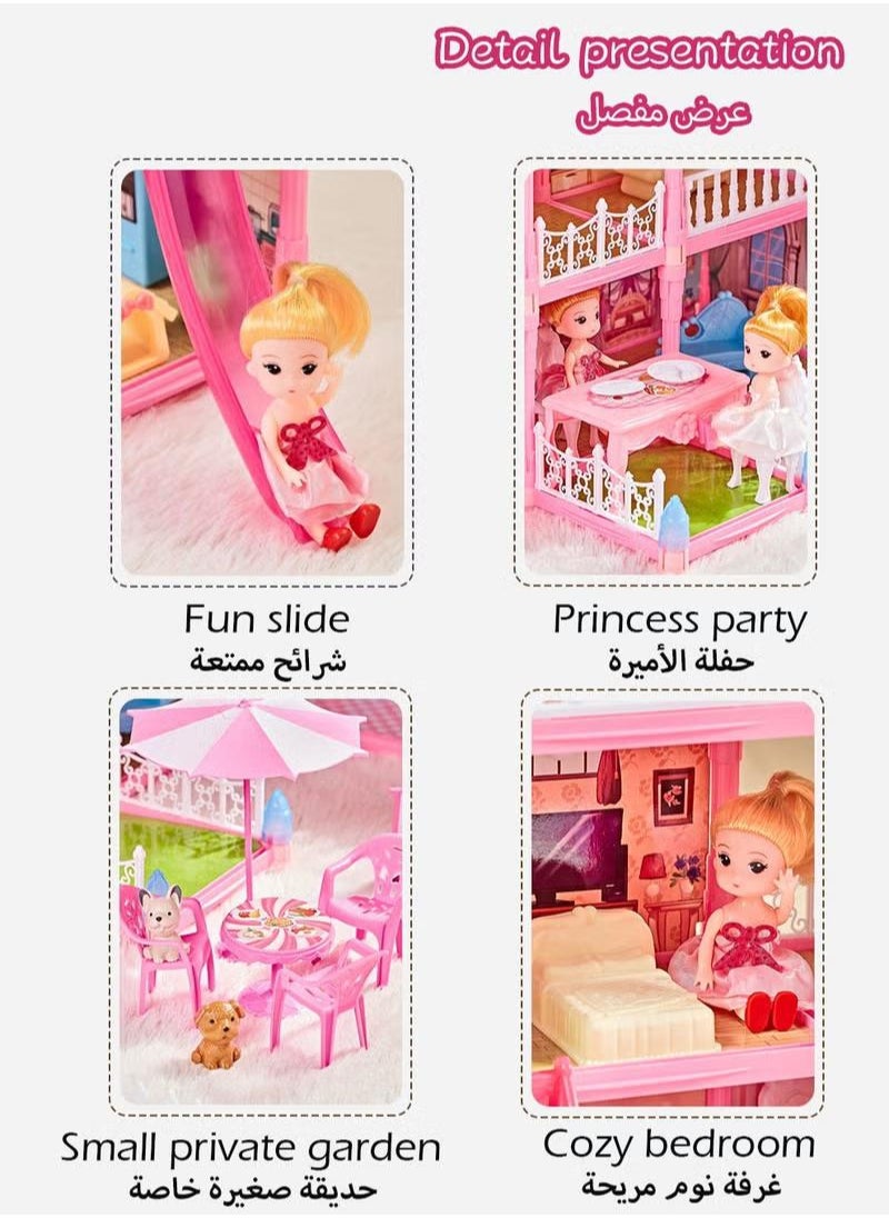 XiuWoo Doll House Toys,Big Size 5 Floors 19 Rooms Castle House With Decorating Dollhouse Accessories And Furniture,DIY Building Playset,Gift For Girl  - Image 2