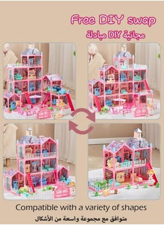 XiuWoo Doll House Toys,Big Size 5 Floors 19 Rooms Castle House With Decorating Dollhouse Accessories And Furniture,DIY Building Playset,Gift For Girl  - Image 5