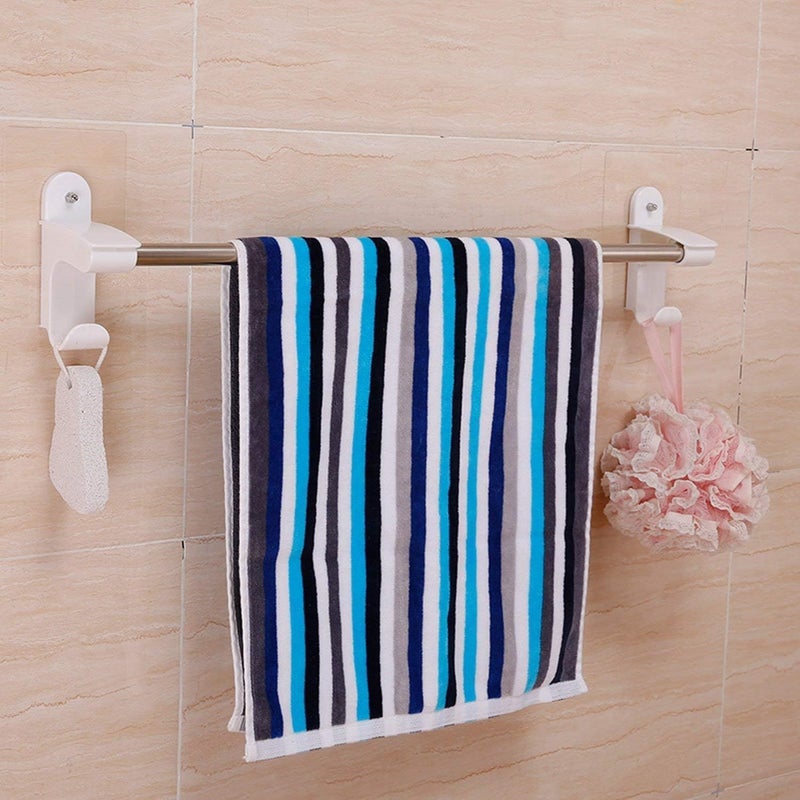 CLAPONE Towel Holder Self Adhesive Bathroom Towel Bar- Stainless Steel Bath Wall Shelf Rack Hanging Towel Stick On Sticky Hanger Contemporary Style, NO Drilling, (Single Rod) - Image 1