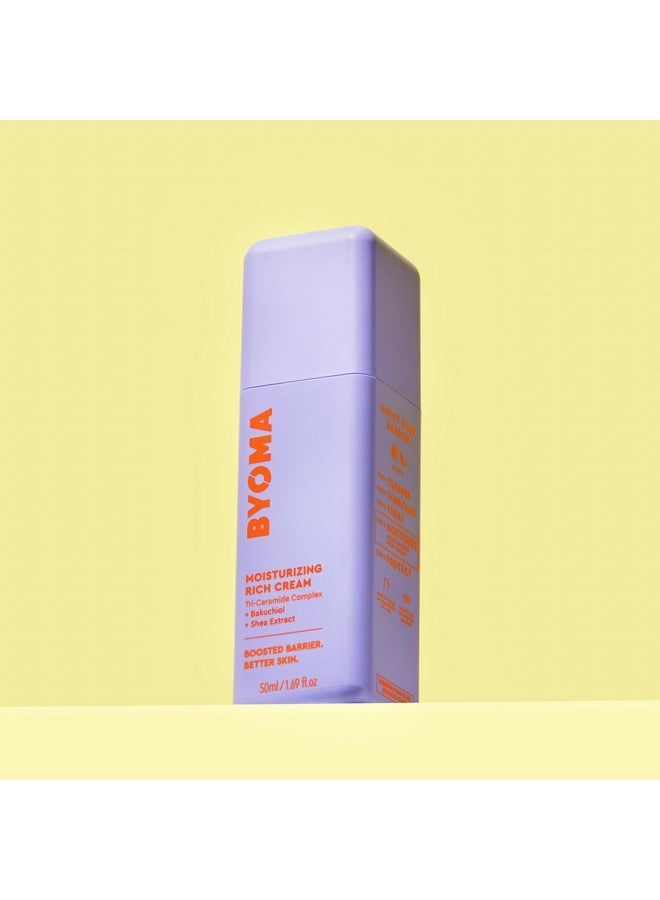 بيوما كريم BYOMA الغني المرطب - لوشن إصلاح حاجز الوجه مع مستخلص الباكوتشيول والشيا - مرطب للوجه بالسيراميد للبشرة الجافة - مرطب للوجه مضاد للتجاعيد وخالي من الكحول - 1.69 أونصة سائلة - Image 2