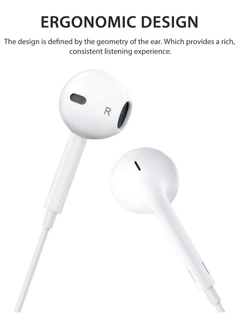 Earbuds [MFi Certified] with Lightning Connector Wired Earphones (Built-in Microphone & Volume Control) Noise Canceling Isolating Headphones for iPhone 14/13/12/11/SE/X/XR/XS/8/7