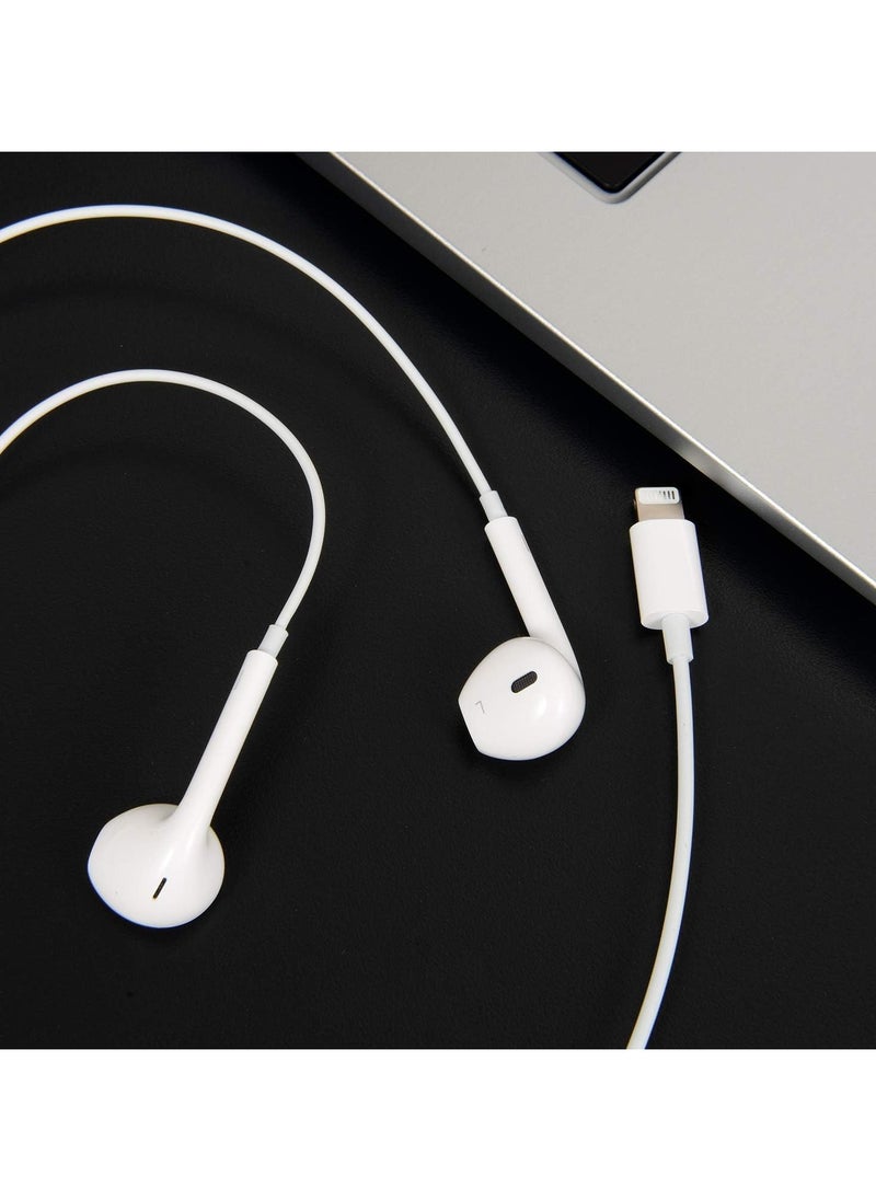 Earbuds [MFi Certified] with Lightning Connector Wired Earphones (Built-in Microphone & Volume Control) Noise Canceling Isolating Headphones for iPhone 14/13/12/11/SE/X/XR/XS/8/7