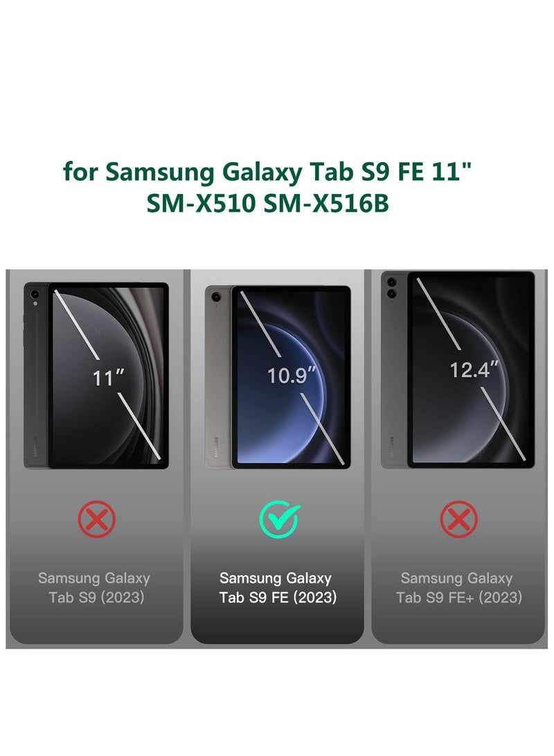 Case Compatible With Samsung Galaxy Tab S9 FE 11 Inch 2023 with Pencil Holder Clear Transparent Back Shell Slim Stand Shockproof Tablet Cover Auto Wake/Sleep (Black) - Image 2