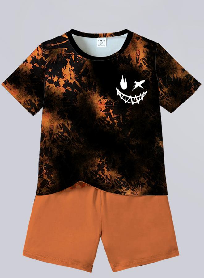 Take Two Boy Graphic Print T-Shirt with Shorts Set - Image 1