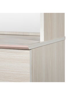 DANUBE HOME Ariana 4 Drawers Kids Dresser With Mirror Durable Vanity Table Young Dresser With Storage Modern Design Bedroom Furniture L80Xw40Xh174Cm-Light Oak  - Image 5