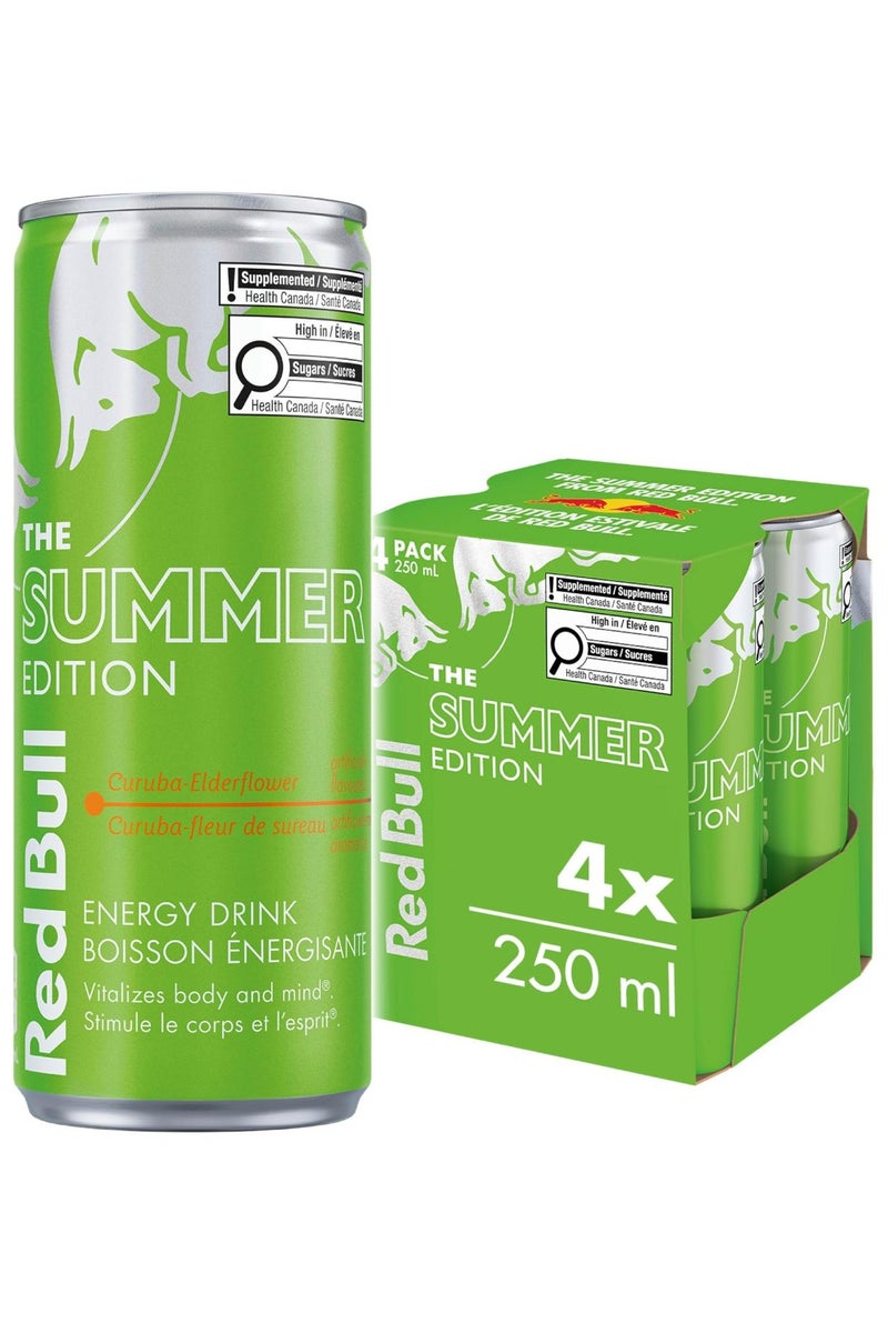 Red Bull Red Bull Green Edition Energy Drink, Curuba Elderflower, with 114mg Caffeine  Pack of 4 Cans - Image 2