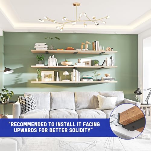 WELDUN 6 Pack Floating Shelf Brackets 10 Inch, Heavy Duty Metal L Brackets for Shelves Support Wall Hanging - Image 4
