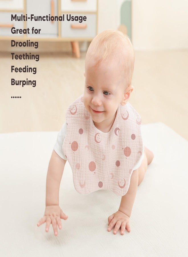 Bearmoss Baby Bibs for Drooling & Teething 8 Pack Muslin Cotton Soft Absorbent Adjustable Unisex Bibs Boys Girls 0-36 Months - Image 4